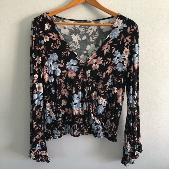 Printed V-neck blouse - Picture 2 of 2
